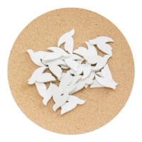 Figuras em madeira de pombo branco 3 cm - 20 unidades