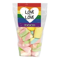 Saco de marshmallows multicoloridos Love is Love 90 gr - 1 unidade