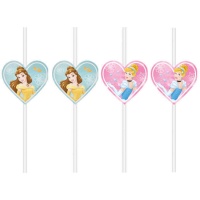 Palhinhas Disney Princesa Belle e Cinderela 22 cm - 4 peças