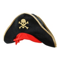 Chapéu pirata com caveira dourada infantil