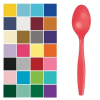 Colheres de plástico 15,5 cm coloridas - 24 pcs.