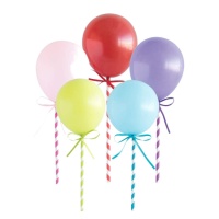 Toppers para bolo de balões de cores - 5 unidades