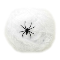 Teia de aranha branca com aranhas de 20 gr