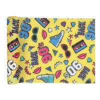 Caminho de mesa amarelo dos anos 90 de 30 cm - 5 m