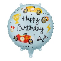 Balão Racing azul de 35 cm