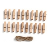 Pinça de madeira de cor natural 3,5 cm - 20 pcs.