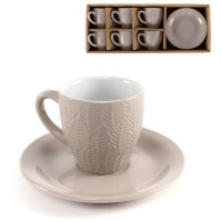 Chávena de café folha bege 100 ml - 6 serviços