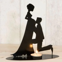 Figura Porta-velas de 18 cm para bolo dos noivos com noiva grávida
