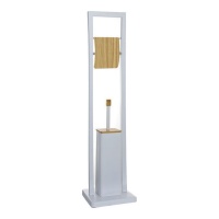 Suporte para piaçaba em bambu branco de 80 cm com suporte para piaçaba