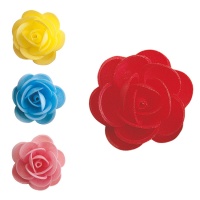 Bolachas Flor de Rosa 4,5 cm - Dekora - 50 unidades