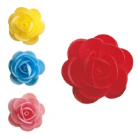 Folha de hóstia de flores de rosa de 4,5 cm - Dekora - 50 unidades