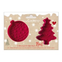 Cortadores de biscoitos de Natal com ejetor - Scrapcooking - 2 peças