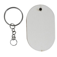 Porta-chaves de madeira oval 6,5 x 4 cm - Artis decor - 3 unidades