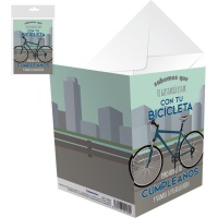 Cartão de aniversário de bicicleta