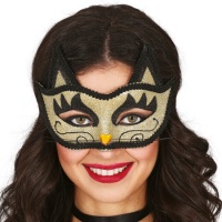 Máscara de gatinho dourada