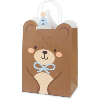 Saco de presente de 29 x 18 x 10,5 cm com imagem de urso bebê - 1 unidade