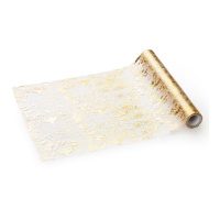 Caminho de mesa dourado salpicado de 36 cm - 9 m