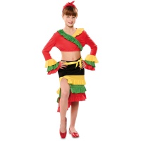 Fato de rumbero vermelho para rapariga