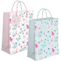 Saco de presente de 23 x 18 cm de Borboletas - 1 unidade