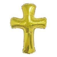 Globo em forma de cruz dourada 61 x 87 cm
