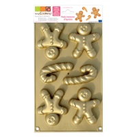 Molde de silicone para bonecos de gengibre 29,5 x 17,5 cm - Scrapcooking - 6 cavidades