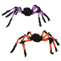 Aranha de 75 cm de cor preta e peluda