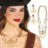 Conjunto de colar e brincos pirata