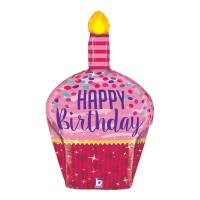 Balões de Feliz Aniversário com bolinhos cintilantes 89 cm - Grabo