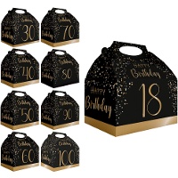 Caixa de papelão Elegant Gold de números - 12 unidades