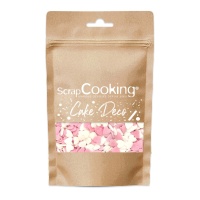 Corações brancos e cor-de-rosa polvilhados 50 gr - Scrapcooking
