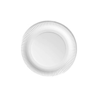 Pratos redondos brancos compostáveis brancos com rebordo - 20 cm - Silvex - 10 unidades