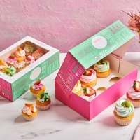 Caixa para 6 cupcakes ou 15 mini cupcakes - 3 unidades