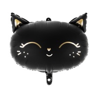 Balão de silhueta de cabeça de Gato preto de 48 x 36 cm - PartyDeco