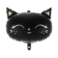 Balão Silhueta Cabeça de Gato Preto 48 x 36 cm - PartyDeco