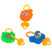 Cadeados de brinquedo coloridos com chave - 3 peças