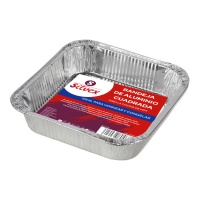 Recipiente descartável retangular com tampa 14,5 x 12 x 4,8 cm - 9 unidades