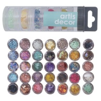 Conjunto de lantejoulas e missangas - Artis decor - 1 embalagem