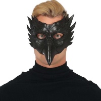 Máscara de coruja negra com bico