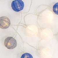 Garland com luzes de LED branco e azul a pilhas - 2,20 m