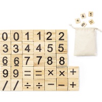 Jogo de matemática em madeira - 32 peças