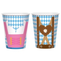 Copos de papel de Oktoberfest de 250 ml - 8 unidades