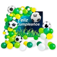 Kit de balões e cartaz de Futebol de aniversário - 65 peças