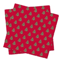 Guardanapos de Natal Vermelhos com Pinheiros de 16,5 x 16,5 cm - 20 unidades