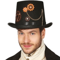 Chapéu Steampunk com engrenagens