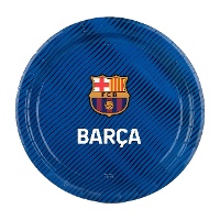 Pratos azuis do FC Barcelona, 18 cm - 8 unidades