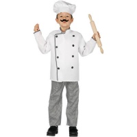 Fato de chefe de cozinha preto e branco para crianças