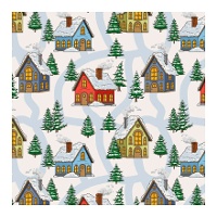 Caixa para doces ou cupcakes com paisagem natalícia de 17,5 x 17,5 x 8,5 cm
