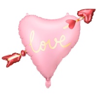 Balão coração de amor com seta 76 x 55 cm - Partydeco