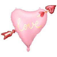Balão coração de amor com seta 76 x 55 cm - Partydeco