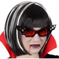 Óculos de morcego preto e vermelho